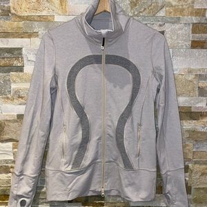 Lululemon zip up in beige/grey - size 8